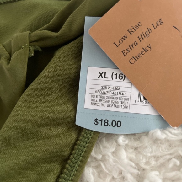 Shade & Shore Green High-Cut Bikini Bottoms - Picture 3 of 4